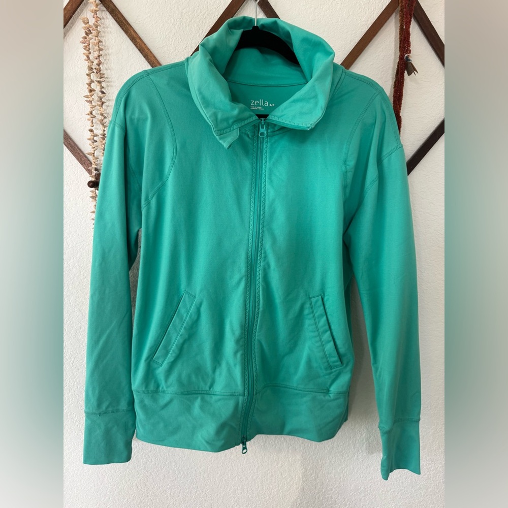 Zella Full-Zip Lightweight Athletic Jacket Turquoise